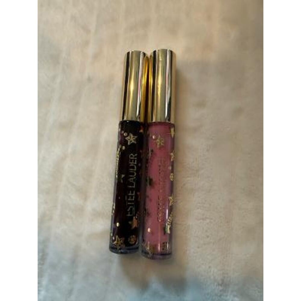 2 pack Estée Lauder Limited Edition Lip Glosses Divine Plum and Crystal Pink